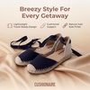 image:imageCUSHIONAIRE Talisa Espadrilles for Women Closed Toe Wedge Sandal with Elastic Ankle Strap and Jute Wrapped SoleNavy
