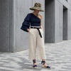 image:imageCUSHIONAIRE Talisa Espadrilles for Women Closed Toe Wedge Sandal with Elastic Ankle Strap and Jute Wrapped SoleNavy