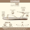 image:imageCUSHIONAIRE Tory Strappy Flat Sandals for Women Toe Ring Sandals with Adjustable Buckle Ankle Strap Wrap StyleGold