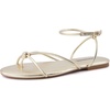 image:imageCUSHIONAIRE Tory Strappy Flat Sandals for Women Toe Ring Sandals with Adjustable Buckle Ankle Strap Wrap StyleGold