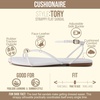 image:imageCUSHIONAIRE Tory Strappy Flat Sandals for Women Toe Ring Sandals with Adjustable Buckle Ankle Strap Wrap StyleIvory