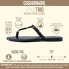 image:imageCUSHIONAIRE Trio Flip Flops for Women Comfortable Beach Sandals with Braided Thong Strap Memory Foam Footbed and Metallic Ring AccentsBlack