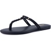 image:imageCUSHIONAIRE Trio Flip Flops for Women Comfortable Beach Sandals with Braided Thong Strap Memory Foam Footbed and Metallic Ring AccentsBlack