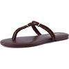 image:imageCUSHIONAIRE Trio Flip Flops for Women Comfortable Beach Sandals with Braided Thong Strap Memory Foam Footbed and Metallic Ring AccentsChocolate