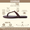 image:imageCUSHIONAIRE Trio Flip Flops for Women Comfortable Beach Sandals with Braided Thong Strap Memory Foam Footbed and Metallic Ring AccentsChocolate