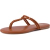 image:imageCUSHIONAIRE Trio Flip Flops for Women Comfortable Beach Sandals with Braided Thong Strap Memory Foam Footbed and Metallic Ring AccentsCognac