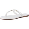 image:imageCUSHIONAIRE Trio Flip Flops for Women Comfortable Beach Sandals with Braided Thong Strap Memory Foam Footbed and Metallic Ring AccentsIvory