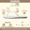 image:imageCUSHIONAIRE Trio Flip Flops for Women Comfortable Beach Sandals with Braided Thong Strap Memory Foam Footbed and Metallic Ring AccentsIvory