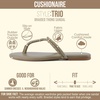 image:imageCUSHIONAIRE Trio Flip Flops for Women Comfortable Beach Sandals with Braided Thong Strap Memory Foam Footbed and Metallic Ring AccentsSage