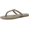 image:imageCUSHIONAIRE Trio Flip Flops for Women Comfortable Beach Sandals with Braided Thong Strap Memory Foam Footbed and Metallic Ring AccentsSage
