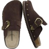 image:imageCUSHIONAIRE Bronco Slip On Mule Womens Shoes  Genuine Suede Leather Clogs with Adjustable Buckle and Studded Detailing Stylish Fall Shoes for WomenChocolate