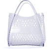 image:imageCUSHIONAIRE Kizzy Clear Jelly Tote Bags for Women Lightweight Waterproof Beach Purse with Open Top and Lattice CutoutClear