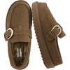 image:imageCUSHIONAIRE Origin Genuine Suede Mule Clogs for Women Cozy SlipOn Moc Toe Loafer with Buckle and Faux Fur Cushioned FootbedBrown