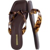 image:imageCUSHIONAIRE Titan Square Toe Flip Flops for Women Dressy Slip On Flat Womens Sandals with Cushioned FootbedTortoise
