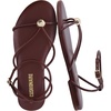 image:imageCUSHIONAIRE Tory Strappy Flat Sandals for Women Toe Ring Sandals with Adjustable Buckle Ankle Strap Wrap StyleChocolate