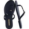 image:imageCUSHIONAIRE Trio Flip Flops for Women Comfortable Beach Sandals with Braided Thong Strap Memory Foam Footbed and Metallic Ring AccentsBlack