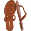 image:imageCUSHIONAIRE Trio Flip Flops for Women Comfortable Beach Sandals with Braided Thong Strap Memory Foam Footbed and Metallic Ring AccentsCognac