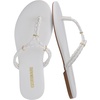 image:imageCUSHIONAIRE Trio Flip Flops for Women Comfortable Beach Sandals with Braided Thong Strap Memory Foam Footbed and Metallic Ring AccentsIvory