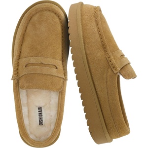 image:imageCUSHIONAIRE Ollie Cozy Genuine Suede Clogs for Women Comfortable SlipOn Mule Loafers with Faux Fur Lining Memory Foam Cushioning and Durable Rubber SoleChestnut