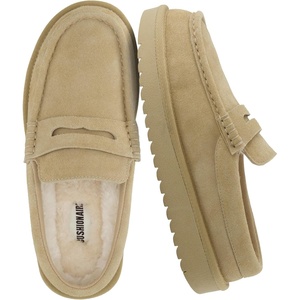 image:imageCUSHIONAIRE Ollie Cozy Genuine Suede Clogs for Women Comfortable SlipOn Mule Loafers with Faux Fur Lining Memory Foam Cushioning and Durable Rubber SoleBiscuit