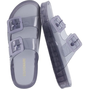 image:imageCUSHIONAIRE Pool Slides for Women Water Resistant Double Buckle Adjustable SlipOn Womens Sandals for Beach Shower Casual WearBlue