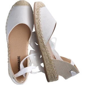 image:imageCUSHIONAIRE Talisa Espadrilles for Women Closed Toe Wedge Sandal with Elastic Ankle Strap and Jute Wrapped SoleIvory