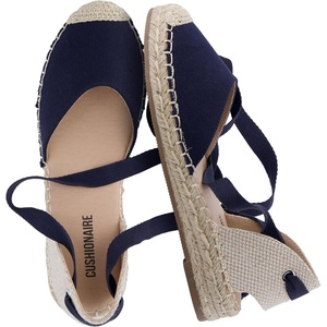 image:imageCUSHIONAIRE Talisa Espadrilles for Women Closed Toe Wedge Sandal with Elastic Ankle Strap and Jute Wrapped SoleNavy