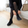 image:imageCUSHIONAIRE BritainL Womens Chelsea Boots Genuine Suede Ankle Boots for Women with Cushioned Insole and Lug SoleBlack