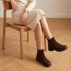 image:imageCUSHIONAIRE BritainL Womens Chelsea Boots Genuine Suede Ankle Boots for Women with Cushioned Insole and Lug SoleChocolate