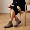 image:imageCUSHIONAIRE BritainL Womens Chelsea Boots Genuine Suede Ankle Boots for Women with Cushioned Insole and Lug SoleTaupe