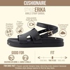 image:imageCUSHIONAIRE Erika Sandals for Women with CutOut Band and Ankle Strap Cushioned Footbed Sandal Wide Width AvailableBlack