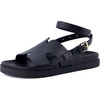 image:imageCUSHIONAIRE Erika Sandals for Women with CutOut Band and Ankle Strap Cushioned Footbed Sandal Wide Width AvailableBlack