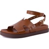 image:imageCUSHIONAIRE Erika Sandals for Women with CutOut Band and Ankle Strap Cushioned Footbed Sandal Wide Width AvailableCognac