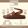 image:imageCUSHIONAIRE Erika Sandals for Women with CutOut Band and Ankle Strap Cushioned Footbed Sandal Wide Width AvailableCognac