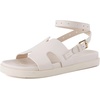 image:imageCUSHIONAIRE Erika Sandals for Women with CutOut Band and Ankle Strap Cushioned Footbed Sandal Wide Width AvailableIvory