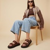 image:imageCUSHIONAIRE Fuse Chunky Womens Sandals with Double Buckle Straps and Durable Lug Sole Casual Platform Sandals Women FootwearBrown