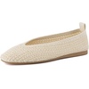 image:imageCUSHIONAIRE GILT Woven Ballet Flats for Women Lightweight Knit Flats with Memory Foam Arch Support and Pull On TabCream