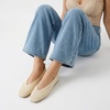 image:imageCUSHIONAIRE GILT Woven Ballet Flats for Women Lightweight Knit Flats with Memory Foam Arch Support and Pull On TabCream
