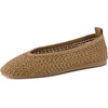 image:imageCUSHIONAIRE GILT Woven Ballet Flats for Women Lightweight Knit Flats with Memory Foam Arch Support and Pull On TabTaupe
