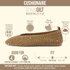image:imageCUSHIONAIRE GILT Woven Ballet Flats for Women Lightweight Knit Flats with Memory Foam Arch Support and Pull On TabTaupe
