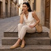 image:imageCUSHIONAIRE GILT Woven Ballet Flats for Women Lightweight Knit Flats with Memory Foam Arch Support and Pull On TabTaupe