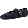 image:imageCUSHIONAIRE Graff Mary Jane Shoes for Women Woven Ballet Flats with Adjustable Buckle Strap Lightweight Slip On ShoesBlack