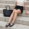 image:imageCUSHIONAIRE Graff Mary Jane Shoes for Women Woven Ballet Flats with Adjustable Buckle Strap Lightweight Slip On ShoesBlack