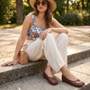image:imageCUSHIONAIRE Maki Tabi Flats for Women Split Toe Ballet Flats with Flexible Sole and Cushioned FootbedBrown