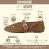 image:imageCUSHIONAIRE Monet Woven Mary Jane Flats for Women Comfortable Ballet Flats with Adjustable GoldTone Buckle Strap and Memory Foam CushioningBrown