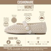 image:imageCUSHIONAIRE Monet Woven Mary Jane Flats for Women Comfortable Ballet Flats with Adjustable GoldTone Buckle Strap and Memory Foam CushioningCream