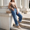 image:imageCUSHIONAIRE Monet Woven Mary Jane Flats for Women Comfortable Ballet Flats with Adjustable GoldTone Buckle Strap and Memory Foam CushioningCream