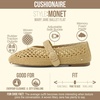 image:imageCUSHIONAIRE Monet Woven Mary Jane Flats for Women Comfortable Ballet Flats with Adjustable GoldTone Buckle Strap and Memory Foam CushioningNatural