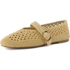 image:imageCUSHIONAIRE Monet Woven Mary Jane Flats for Women Comfortable Ballet Flats with Adjustable GoldTone Buckle Strap and Memory Foam CushioningNatural