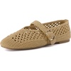 image:imageCUSHIONAIRE Monet Woven Mary Jane Flats for Women Comfortable Ballet Flats with Adjustable GoldTone Buckle Strap and Memory Foam CushioningTan